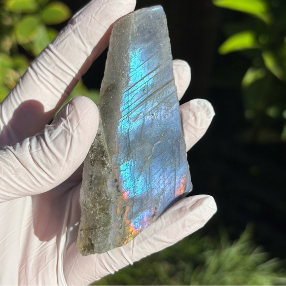 Labradorite Crystal Slab Half Polished - Picture 10 of 12